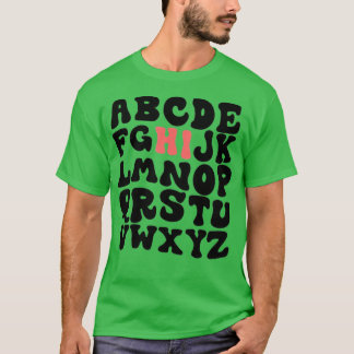 Funny Pre K Kindergarten Hi Alphabet Terug naar Sc T-shirt