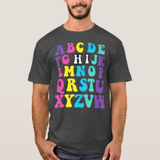 Funny Pre K Kindergarten Hi Alphabet Terug naar Sc T-shirt