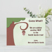 Funny Pregnancy Announcard - Nut to Tree Aankondiging (Staand voorkant)