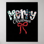 Funny Preppy Merry Christmas Santa Coquette Bow Gi Poster (Voorkant)