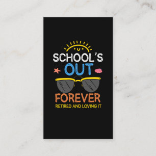 Funny Preschool Teacher Retirement School Visitekaartje