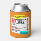 Funny Prescription Beer Warning Label Persoonlijk Blikjeskoeler (Blikje Voorkant)