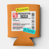 Funny Prescription Beer Warning Label Persoonlijk Blikjeskoeler (Achterkant)