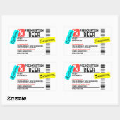 Funny Prescription Bière Avertissement Étiquette P (Feuille)