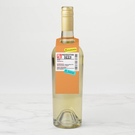 Funny Prescription Bière Avertissement Étiquette P (Sur bouteille)