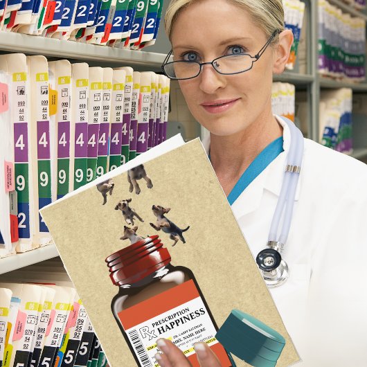 Funny Prescription Bottle of Puppies Verjaardag Kaart