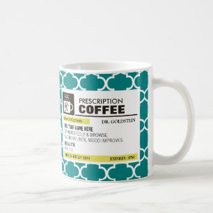Funny Prescription Coffee Mok - Quatrefoil Pattern