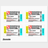 Funny Prescription Koffee Label op maat (Vel)