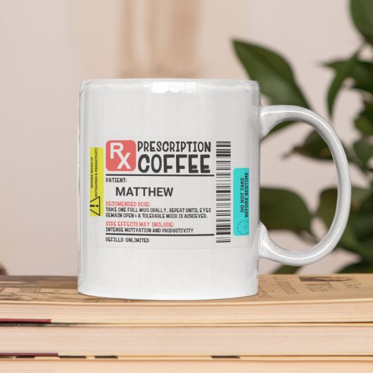 Funny Prescription Koffee Label op maat