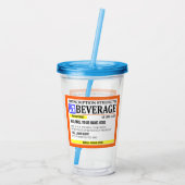 Funny Prescription Label Acryl Drinkbeker (Achterkant)
