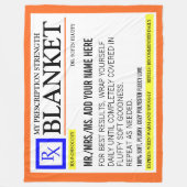 Funny Prescription Label Fleece Deken (Voorkant)