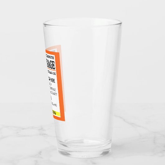 Funny Prescription Label Pint Glass Glas (Links)