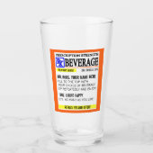 Funny Prescription Label Pint Glass Glas (Voorkant)