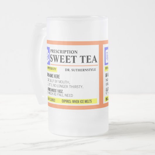 Funny Prescription Sweet Tea Frosted Mok (Voorkant links)