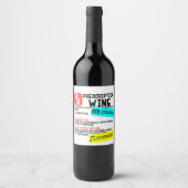 Funny Prescription Wine Warning Label Persoonlijk Wijn Etiket (Voorkant)