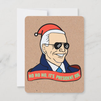 Funny President Joe Biden Kerstmis Wenskaart Feestdagenkaart