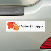 Funny Primitive Art Hippo Bumpersticker (Op auto)