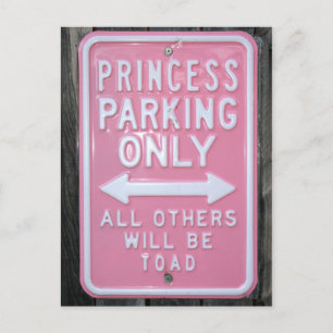 Funny Princess Parking Only-teken Briefkaart