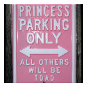Funny Princess Parking Signe seulement