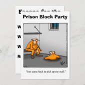Funny Prison Block Party uitnodigingen (Voorkant / Achterkant)