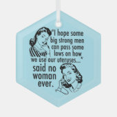 Funny Pro Choice Retro Feminist Women Kerstmis Glas Ornament (Voorkant)