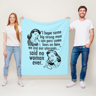 Funny Pro Choice Retro Feministische politieke Car Fleece Deken