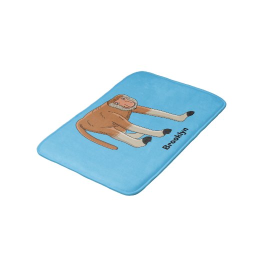 Funny proboscis aap cartoon afbeelding badmat (Gekanteld)