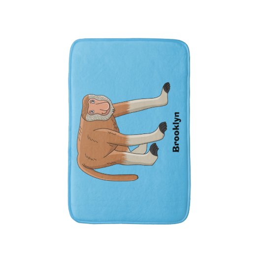 Funny proboscis aap cartoon afbeelding badmat (Voorkant Verticaal)