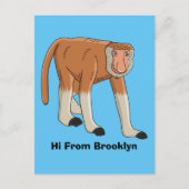 Funny proboscis aap cartoon afbeelding briefkaart (Voorkant)