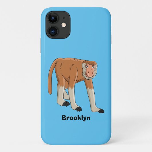 Funny proboscis aap cartoon afbeelding Case-Mate iPhone case (Achterkant)