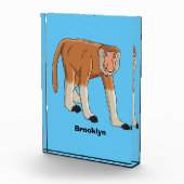 Funny proboscis aap cartoon afbeelding fotoblokken (Rechts)