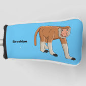 Funny proboscis aap cartoon afbeelding golfheadcover (Voorkant)