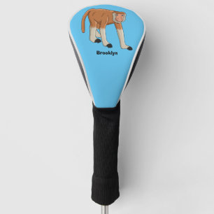 Funny proboscis aap cartoon afbeelding golfheadcover