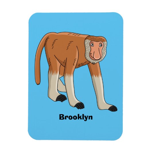 Funny proboscis aap cartoon afbeelding magneet (Verticaal)