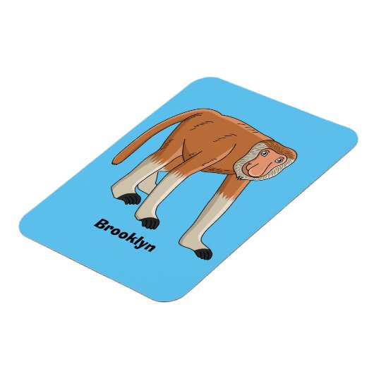 Funny proboscis aap cartoon afbeelding magneet (Linkerzijde)