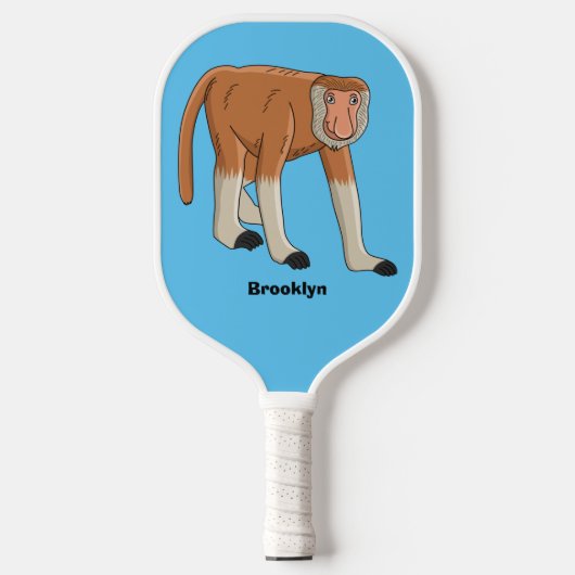 Funny proboscis aap cartoon afbeelding pickleball paddle (Voorkant)