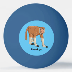 Funny proboscis aap cartoon afbeelding pingpongballen