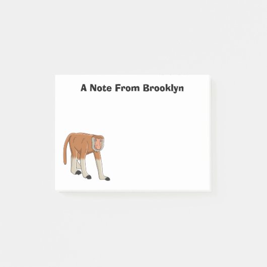 Funny proboscis aap cartoon afbeelding post-it® notes (Voorkant)