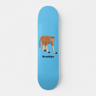 Funny proboscis aap cartoon afbeelding skateboard