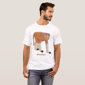 Funny proboscis aap cartoon afbeelding t-shirt (Voorkant volledig)