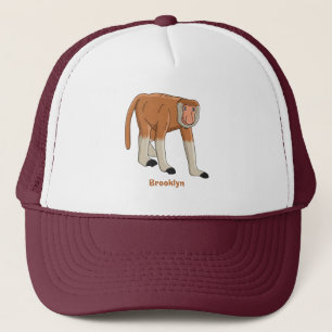 Funny proboscis aap cartoon afbeelding trucker pet