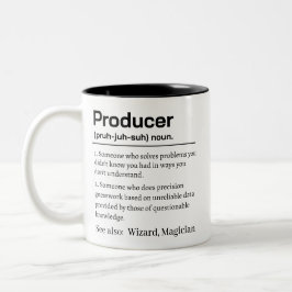 Funny Producer Definition Humor Office Job Title  Tweekleurige Koffiemok