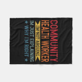 Funny Profession Quote Community Health Worker  Fleece Deken (Voorkant (Horizontaal))