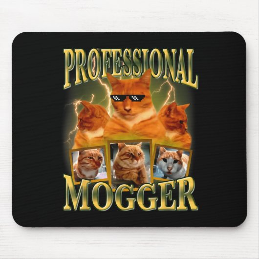 Funny Professional Mogger Cat Meme Mewing Looksmax Muismat (Voorkant)