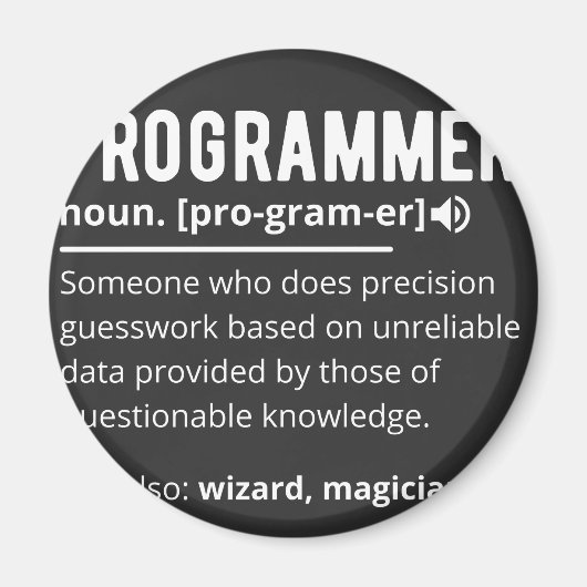 Funny Programmer Code Developer Betekenis Definiti Magneet (Voorkant)