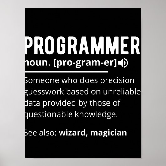 Funny Programmer Code Developer Betekenis Definiti Poster (Voorkant)
