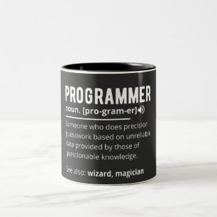 Funny Programmer Code Developer Betekenis Definiti Tweekleurige Koffiemok