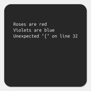 Funny Programmer Coding Poem Coding Gift Vierkante Sticker