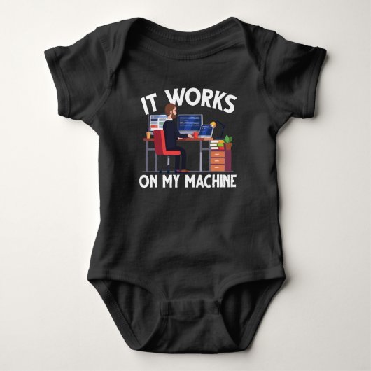 Funny Programmer Computer Science Coder Machine Romper (Voorkant)