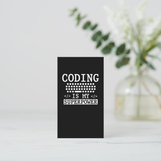 Funny Programmer Computer Science Coder Visitekaartje (Staand voorkant)